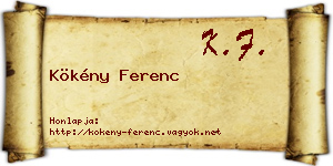 Kökény Ferenc névjegykártya