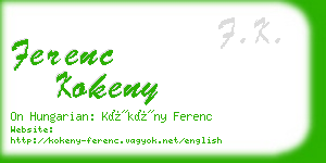 ferenc kokeny business card